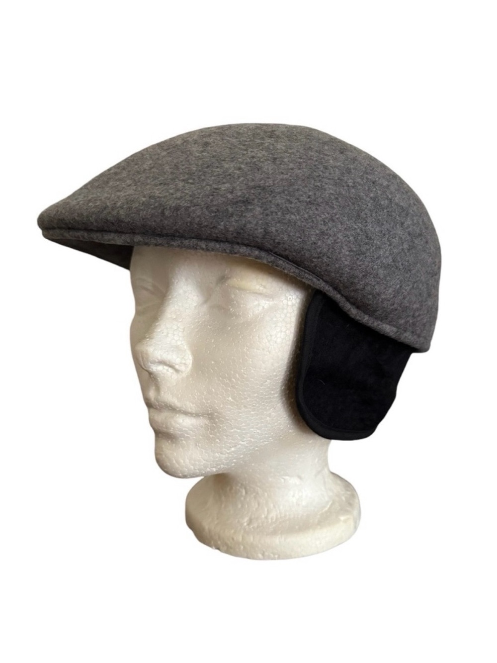 Vintage Grey Scally Cap Ear Flaps Men Size 6 3/4 54 CM Ivy Cap Flat Cap Driver